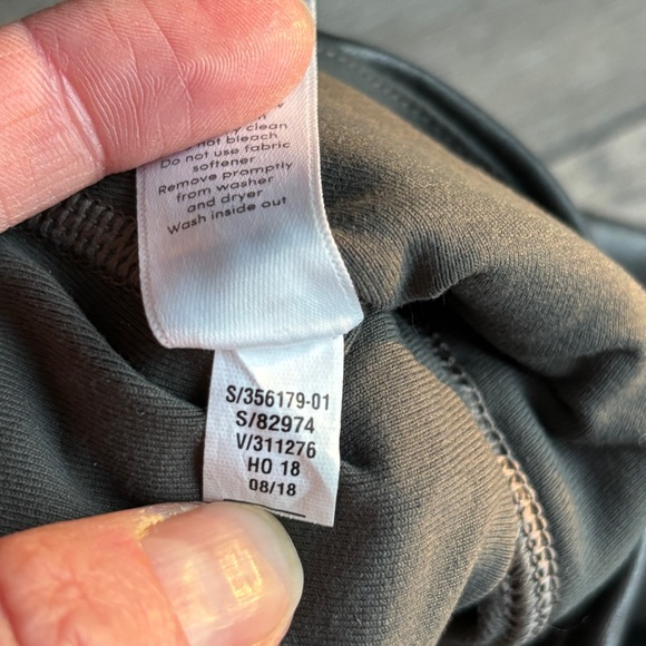 Athleta All Over Gleam Tight Leggings Pants Faux Leather High Rise Arbor Olive S - Picture 6 of 12